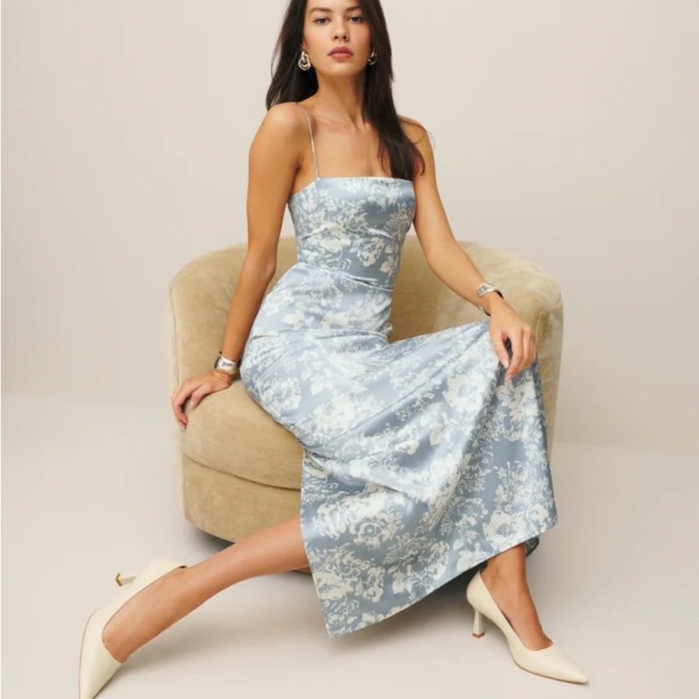 Reformation Frankie Dress Porcelain Blue NWT Size 2